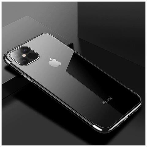 Custodia In Tpu Gel Trasparente Con Cornice Metallica Per Samsung Galaxy S22+ (s22 Plus), Nera - Foto 7
