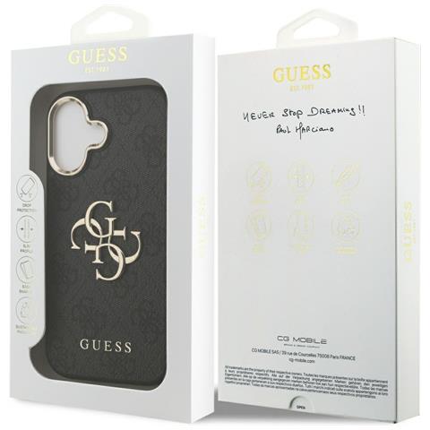 Custodia Per Iphone 17 Nera Con Dettagli In Oro Guess - Foto 3
