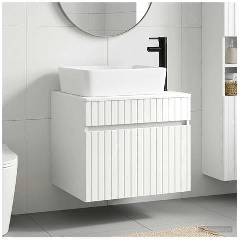 Set di mobili per il bagno Bianco Lucido Legno ingegnerizzato - Foto 2