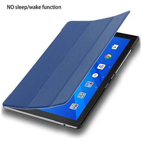 Custodia Tablet Per Lenovo Tab M10 (10.1"" Zoll) In Blu Scuro Jersey - Copertura Protettiva Molto Sottile Di Similpelle In Stile Libro Senza Auto Wake Up E Funzione Stand - Foto 2