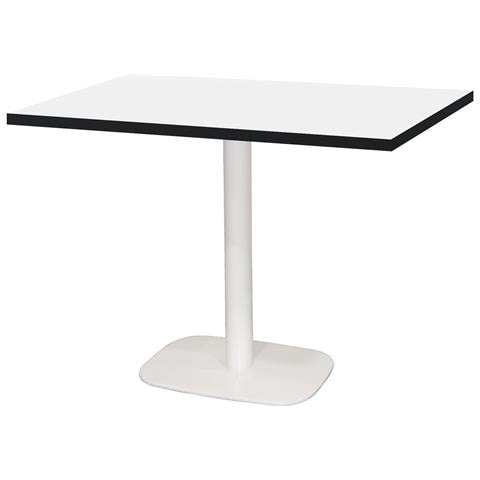 Tavolo 120 X 70 Cm - Gamba Rotonda Bianca Con Bordi Neri - Foto 3