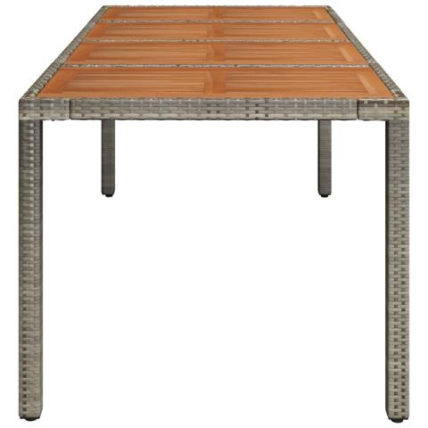 Tavolo Da Giardino Piano In Legno Grigio 190x90x75cm Polyrattan - Foto 6