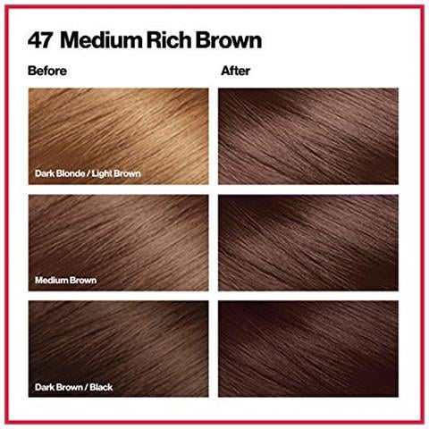 Permanent Hair Color, Tintura Permanente Per Capelli, Colorisilk Con Copertura Grigia Al 100%, Senza Ammoniaca, Cheratina E Aminoacidi, 47 Castano Medio Ricco, 44 Oz (confezione Da 1) - Foto 4