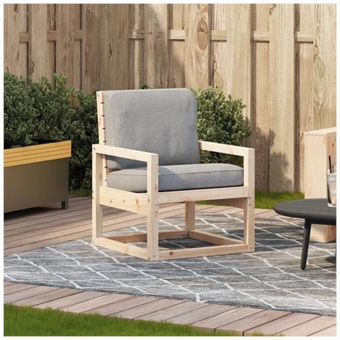Sedia da Giardino 57,5x63x76 cm in Legno Massello di Pino - Foto 3