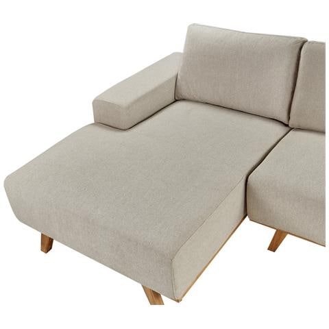 Divano Angolare 3 Posti Nora Tessuto Beige Lato Destro - Foto 13