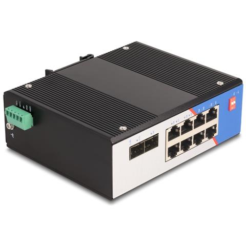 Switch industriale Gigabit Ethernet 8 porte RJ45 2 porte SFP per guida DIN - Foto 2