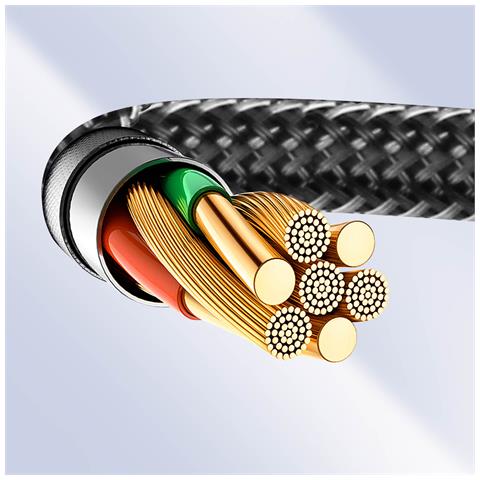 Cavo Hdmi 2.0 Ultra Hd 4k 60hz Nylon 2 Metri Connettori Placcati Oro, Nero - Foto 2