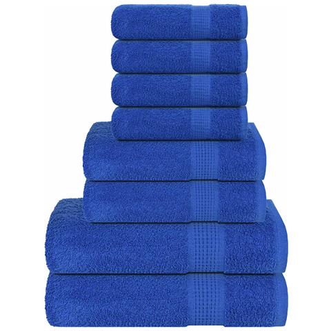 Set Asciugamani 8 Pz Blu 360 Gsm 100% Cotone - Foto 1