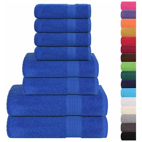 Set Asciugamani 8 Pz Blu 360 Gsm 100% Cotone - Foto 2