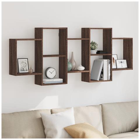 Scaffale A Parete Rovere Marrone 159x18x65 Cm In Truciolato - Foto 1
