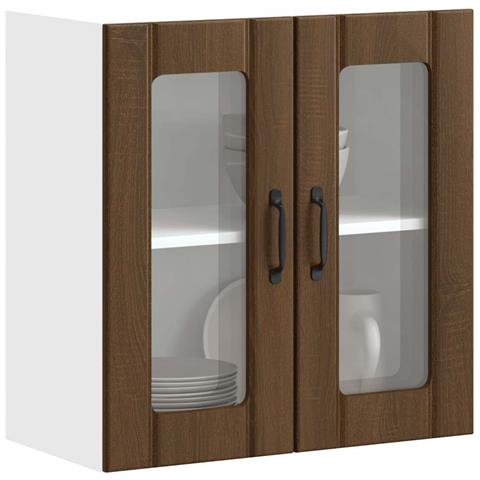 Pensile Da Cucina Con Porta In Vetro Lucca Rovere Marrone - Foto 1