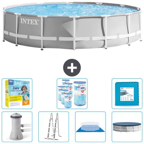 Piscina Fuori Terra - In Giro - 427x427x107 Cm - Grigio - Include Accessori Coordinati Cb48 - Foto 1