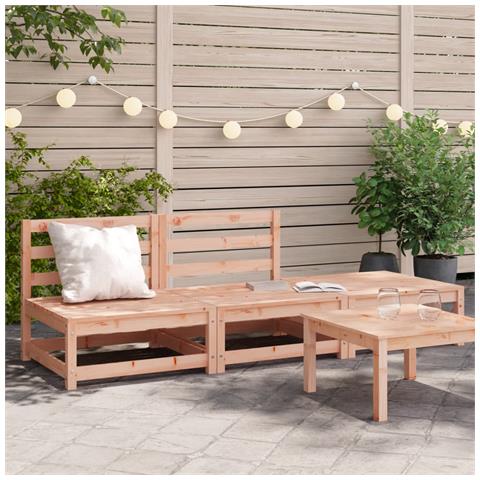 Lusso Casadino - Divano Giardino Senza Braccioli Con Poggiapiedi Legno Douglas - Foto 8