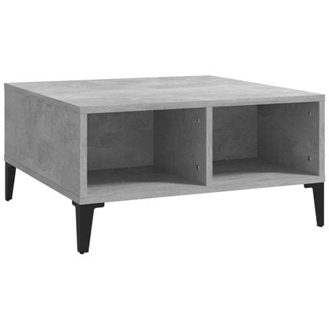 Lusso Casadino - Tavolino Da Salotto Grigio Cemento 60x60x30cm Legno Multistrato - Foto 1