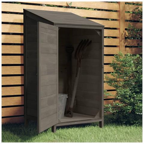 Capanno Da Giardino Antracite 55x52x112 Cm Legno Massello Abete - Foto 8