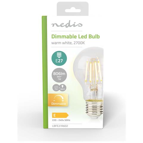 Lampadina E27 Led Retro A60 Dimmerabile A Risparmio Energetico 7w, Trasparente - Foto 2
