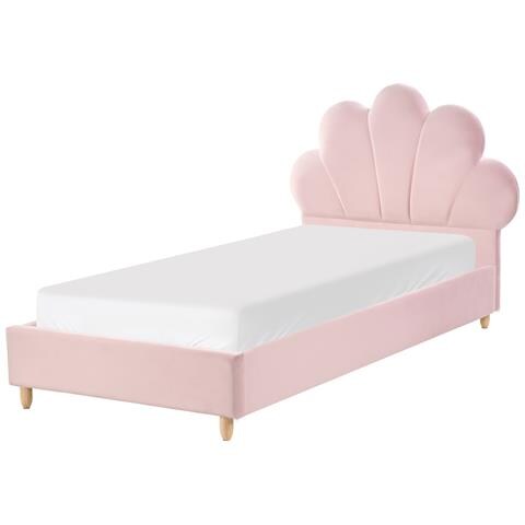 Letto Per Bambini Conchiglia Velluto Neulise 90 X 200 Cm Rosa - Foto 2