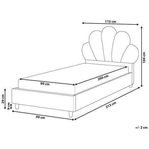 Letto Per Bambini Conchiglia Velluto Neulise 90 X 200 Cm Rosa - Foto 8