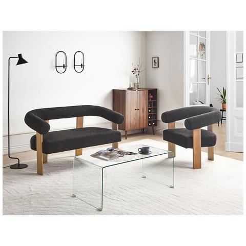Set Da Salotto Ilbro Bouclé Nero - Foto 1
