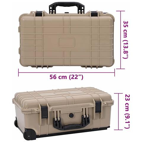 Custodia rigida protettiva con ruote e manico estraibile Sand - Foto 9