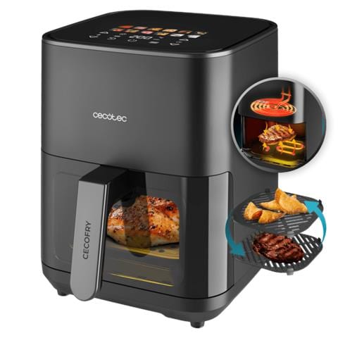 Cecofry&Grill Duoheat 4000 Singolo 4 L Indipendente 1900 W Friggitrice ad aria calda Nero - Foto 1
