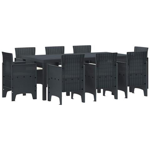 Set da Pranzo da Giardino in 9 Pezzi con Cuscini Antracite - Foto 1