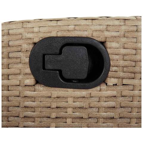 Set da Pranzo da Giardino 9 pz con Cuscini Beige in Polyrattan - Foto 9