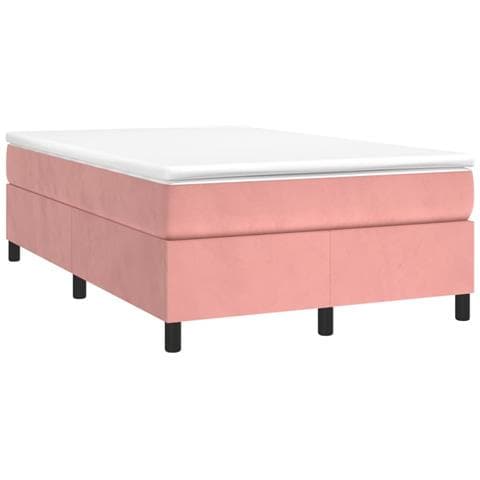 Giroletto a Molle con Materasso Rosa 120x190 cm in Velluto - Foto 1