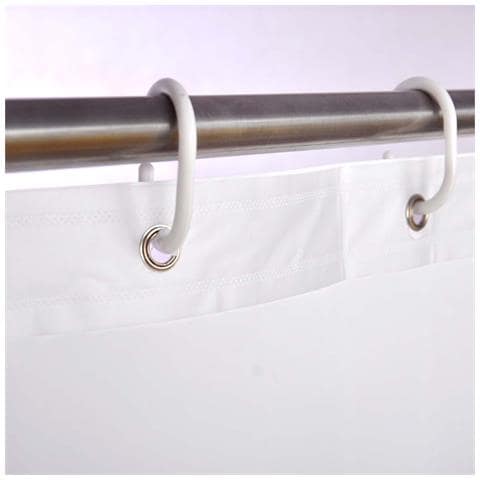 Tenda Da Doccia In Peva Ispessito - Bianca - 240x180 Cm Con Ganci - Foto 2