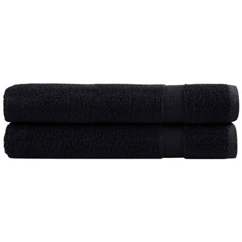 Asciugamani SOLUND 2 pz Neri 100x200 cm 600 g/m² - Foto 1