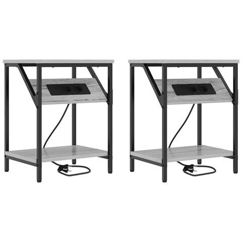 Mobiletti da Notte 2 pcs Grigio sonoma 38 x 30 x 48 cm - Foto 1