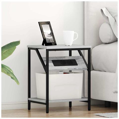 Mobiletti da Notte 2 pcs Grigio sonoma 38 x 30 x 48 cm - Foto 2