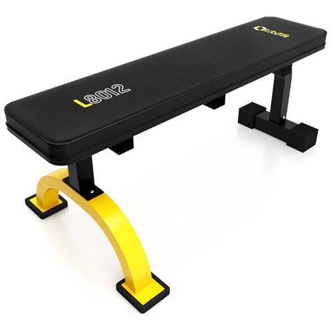 L8012 Panca da allenamento con pesi piatti Gym, Casa Nero, Giallo - Foto 1