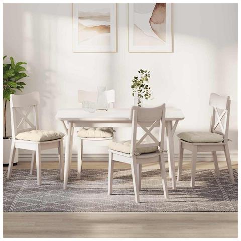 Cuscini per Seduta 4 pcs Crema 40 x 40 x 6 cm Tessuto in Cords - Foto 2