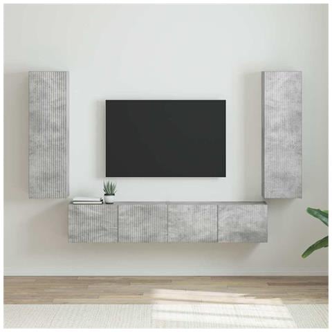 Mobile TV da parete 2 pcs Calcestruzzo 30 x 31 x 100 cm - Foto 2