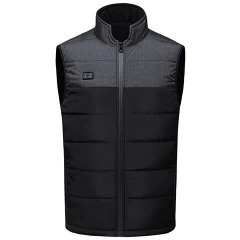 Gilet Riscaldato Intelligente Grigio-nero Con Batteria Da 10000mah - 11 Zone Di Riscaldamento, Temperatura Regolabile Xl - Foto 4