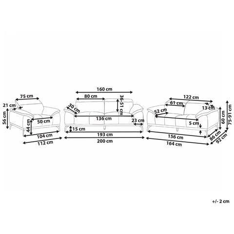 Set Da Salotto 6 Posti Vejen Pelle Sintetica Beige - Foto 6
