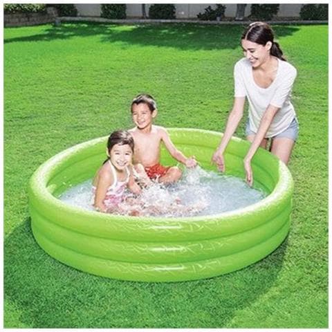 Piscina Gonfiabile A 3 Scomparti 152x30 Cm Resistente, Verde - Foto 5