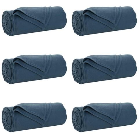 Coperte da Pile 6 pcs Blu navy 200 x 150 cm Panno - Foto 1