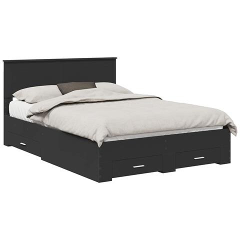 Struttura del letto Nero 140 x 190 cm Legno multistrato - Foto 1