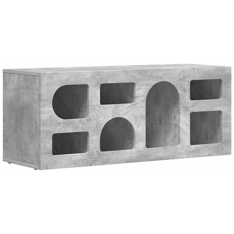 Mobile TV Grigio cemento 100 x 35 x 40 cm Legno multistrato - Foto 1