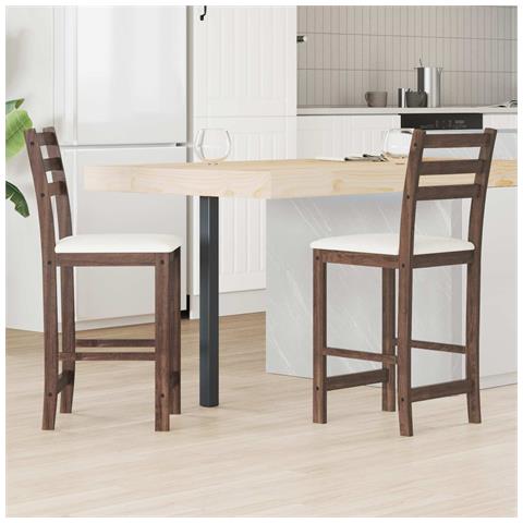 Sedie da pranzo 2 pcs Marrone Chiaro 40 x 47,5 x 99,5 cm - Foto 2