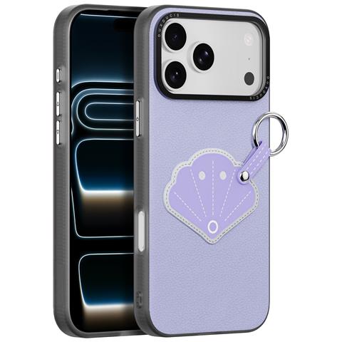 Cover per iPhone 17 Pro Max - PC+Pelle /PU, Viola, Con Anillo - Foto 1