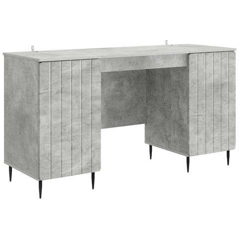 Scrivania con lo scaffale Grigio Cemento 142,5 x 50 x 75 cm - Foto 1