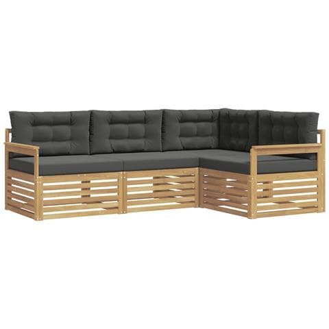 Set di divani da esterno 5 pcs Bianco e Antracite Poliestere - Foto 1