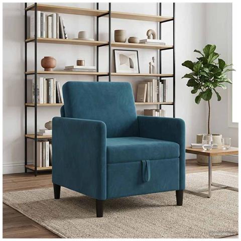 Divano con Storage Blu 72 x 78 x 87 cm Poliestere - Foto 2