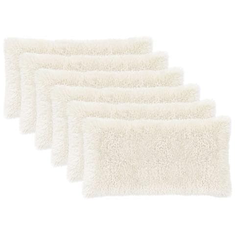 Cuscino con cuscino HEERLEN 6 pz Bianco Fleece PV - Foto 1