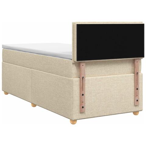 Letto box spring con materasso Crema 100 x 200 cm Tessuto - Foto 9