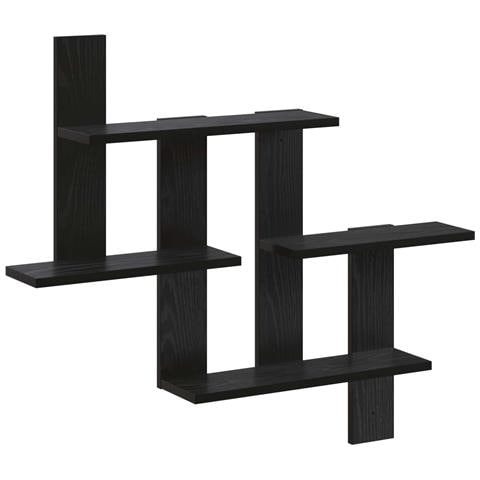 Scaffale da parete Rovere Nero 85 x 13,5 x 73,5 cm - Foto 1