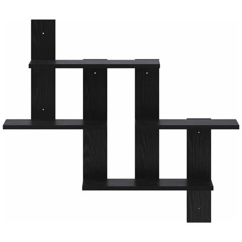 Scaffale da parete Rovere Nero 85 x 13,5 x 73,5 cm - Foto 2